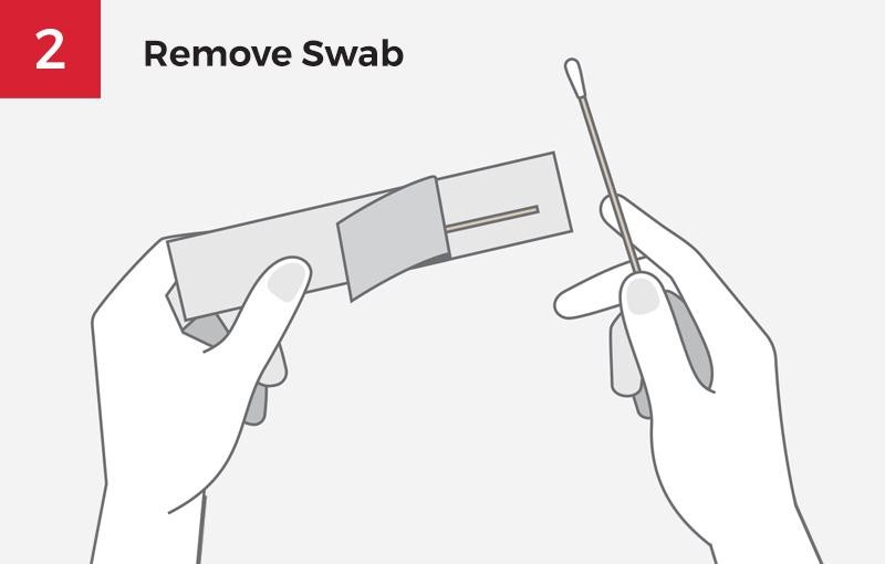Removing swab from package